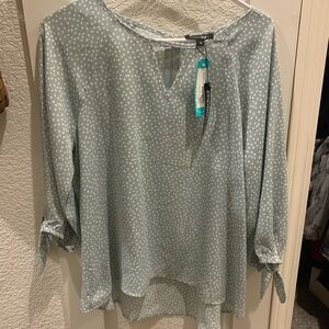 Papermoon Green Tie Front Blouse Relaxed Fit